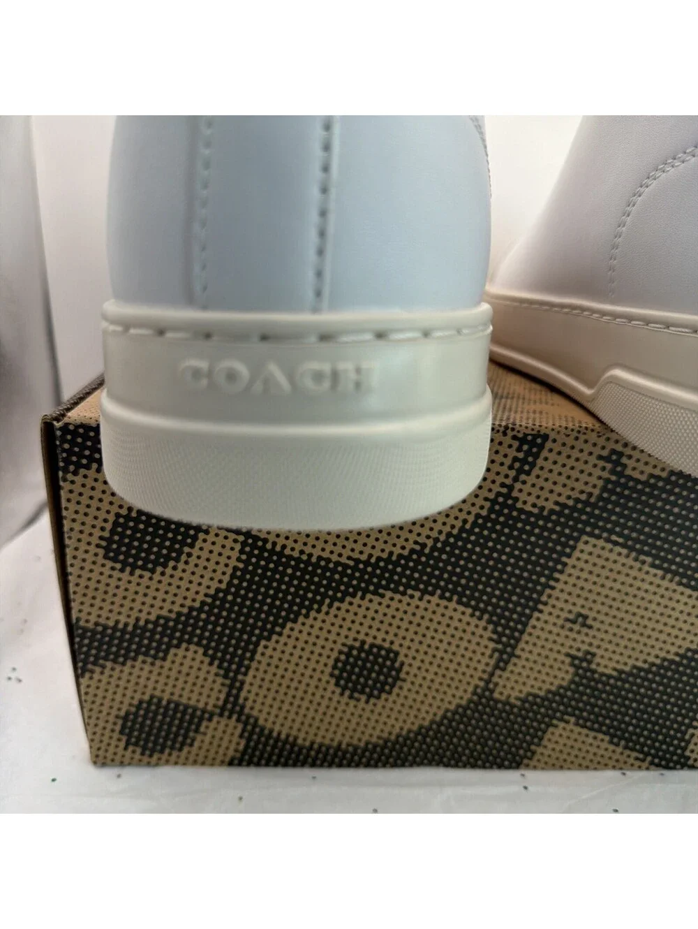 COACH High Line Leather High Top Sneakers CY058 Optic White Men’s 10D NIB